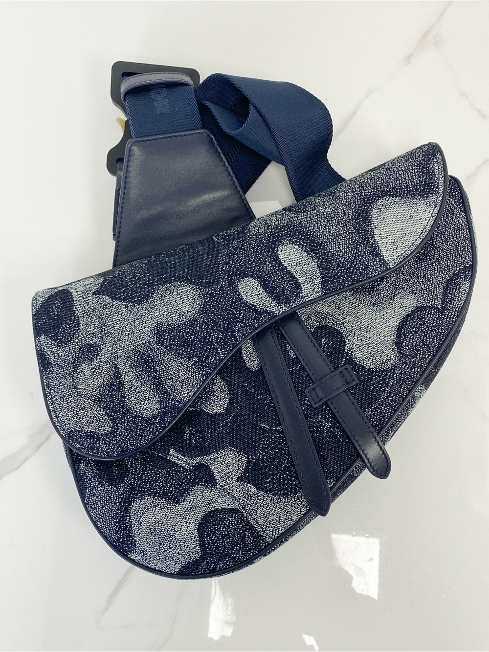 Christian Dior Men×Peter Doig Denim Saddle Bag